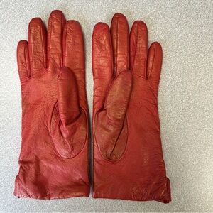Fownes Red Leather Gloves